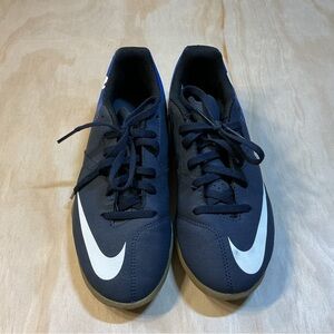 Nike Bombax Blue,Black, and White Athletic Shoes